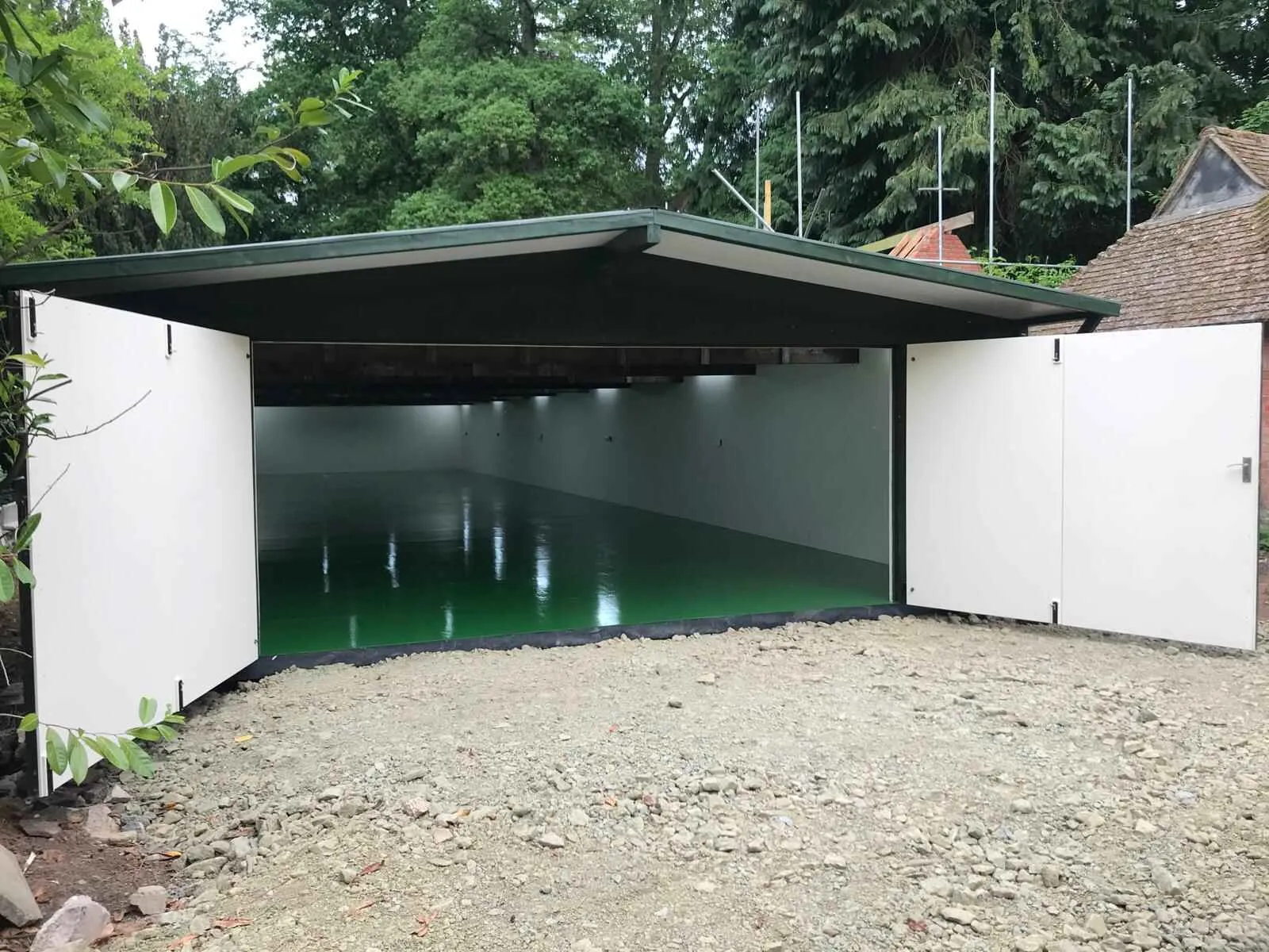 modular garage doors open